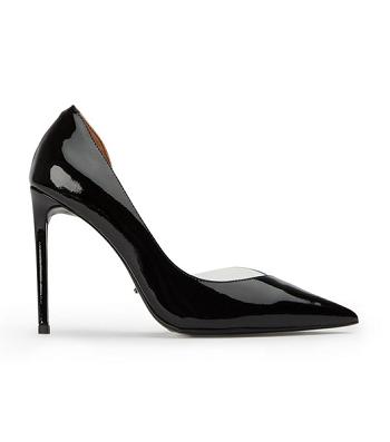 Black Tony Bianco Adore Black Patent/Clear Vinylite 10.5cm Stiletto Heels | ILQCS20086