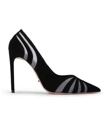 Black Tony Bianco Arrow Black Suede 10.5cm Stiletto Heels | ILCIF40987