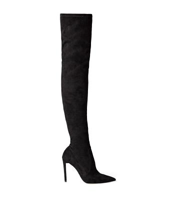 Black Tony Bianco Avah Black Stretch Suede 10.5cm Heeled Boots | AILDF30263