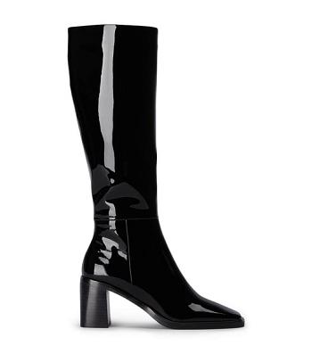 Black Tony Bianco Darby Black Patent 7.5cm Knee High Boots | FILUI19376