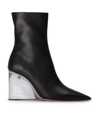 Black Tony Bianco Dasha Black Como/Clear 9.5cm Heeled Boots | UILND53123