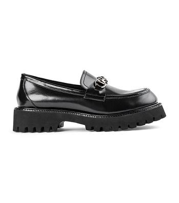 Black Tony Bianco Greer Black Hi Shine 4cm Loafers | LILSX40056
