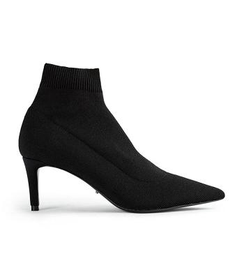 Black Tony Bianco Gwen Black Sock Knit 6.5cm Stiletto Boots | FILHY25012