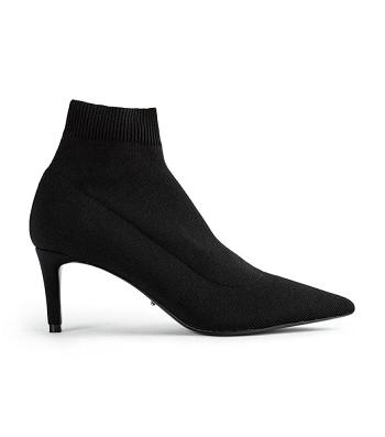 Black Tony Bianco Gwen Black Sock Knit 6.5cm Ankle Boots | ZILMJ92227