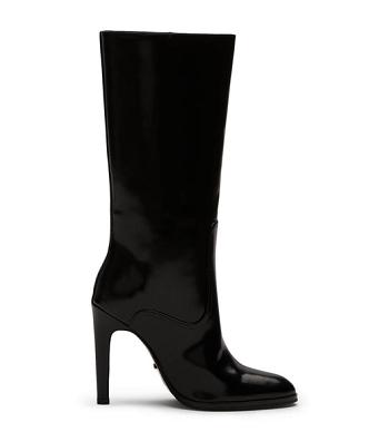 Black Tony Bianco Hadley Black Hi Shine 10.5cm Stiletto Boots | ILEAH49844