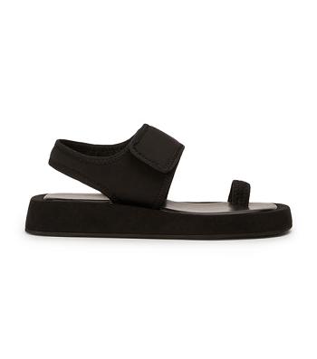 Black Tony Bianco Iso Black Neoprene 3.5cm Flat Sandals | MILHR19784