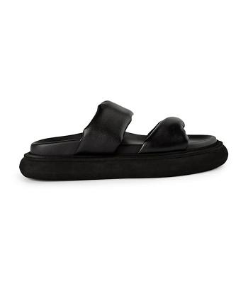 Black Tony Bianco June Black Nappa 3cm Sandals | ILICD42752