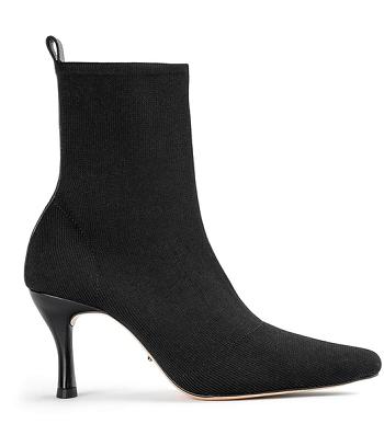 Black Tony Bianco Kossam Black Knit 8cm Ankle Boots | ILDYB95217