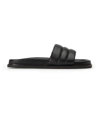 Black Tony Bianco Lucas Black Nappa 1.5cm Slides | ILEGJ92907