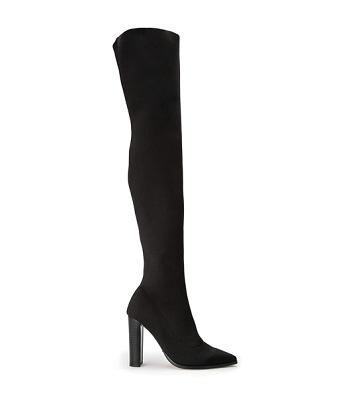 Black Tony Bianco Lucca Black Sock Knit 10.3cm Heeled Boots | UILTG59378