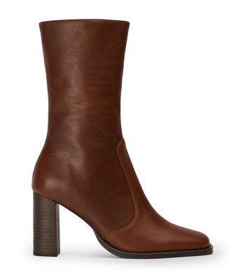 Brown Tony Bianco Atlanta Cognac 8.5cm Heeled Boots | SILVO46129