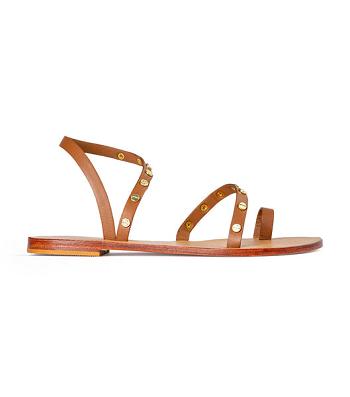 Brown Tony Bianco Finola Tan 1cm Flat Sandals | QILWA44058