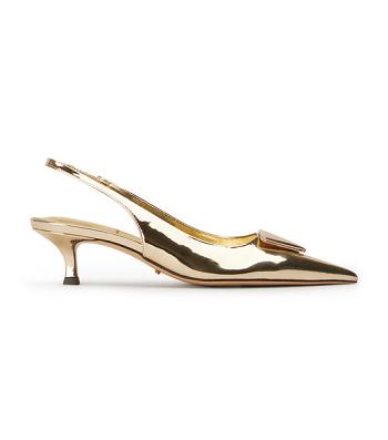 Gold Tony Bianco Kimmy Gold Shine 4.5cm Court Shoes | DILVO23623