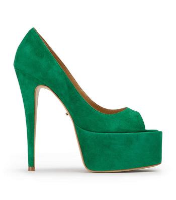 Green Tony Bianco Jolee Jade Suede 15cm Platform Shoes | ILCVG17522