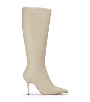 Light Yellow Tony Bianco Kortez Vanilla Nappa 9.5cm Knee High Boots | DILKV49544