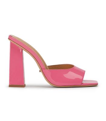 Pink Tony Bianco Naja Flamingo Patent 10.5cm Block Heels | SILNY96928