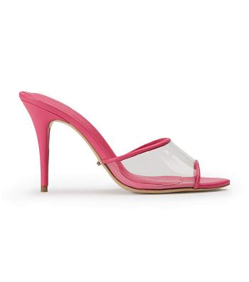 Pink Tony Bianco Riana Clear Vinylite/Acid Pink 9.5cm Stiletto Heels | GILUC67940