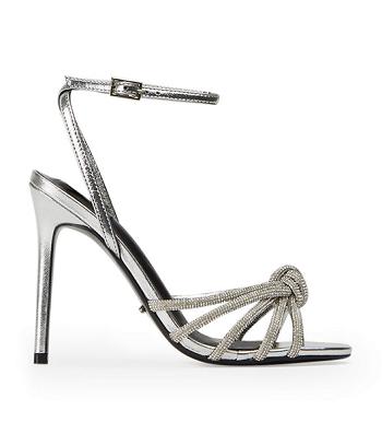 Silver Tony Bianco Kyla Silver Foil 11cm Event Heels | BILSO56631