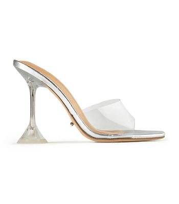 Silver Tony Bianco Serri Clear Vinylite/Silver 10.5cm Stiletto Heels | ILZPD91477