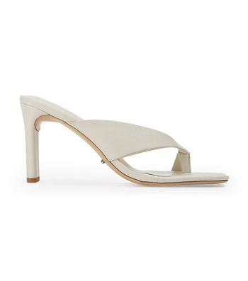White Tony Bianco Clover Dove Nappa 8.5cm Block Heels | ZILMJ73098