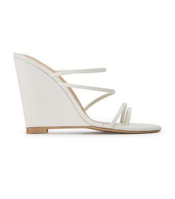 White Tony Bianco Gaia Milk Capretto 11cm Wedges | EILVG99683