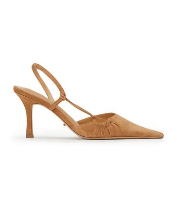 Yellow Tony Bianco Sakai Butterscotch Suede 8cm Low Heels | ILEAH44756